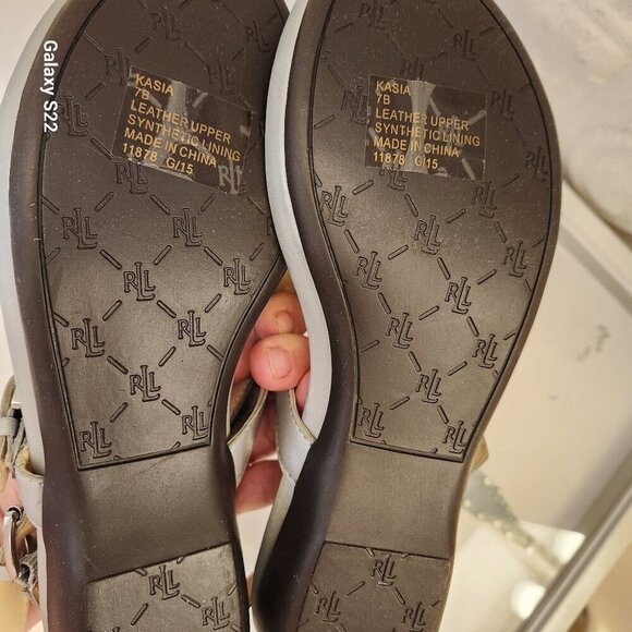 Ralph Lauren "Kasia" New Silver Thong sandals. Leather. NIB. Size 7 - Picture 7 of 9